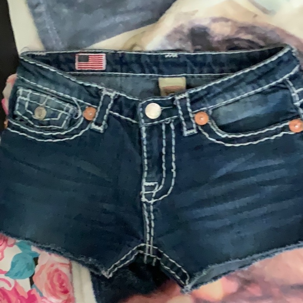 True Religion Joey Super T cut offs